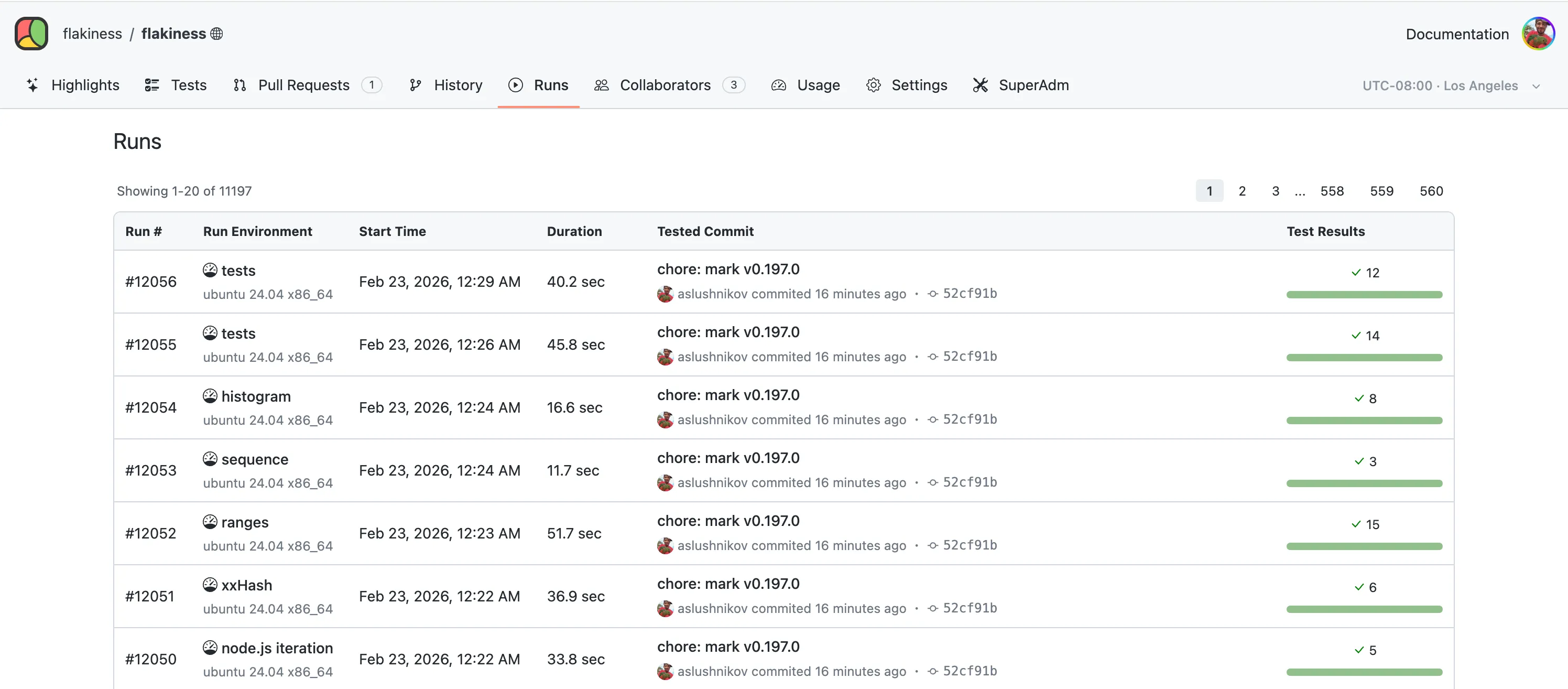 Richer Runs page view